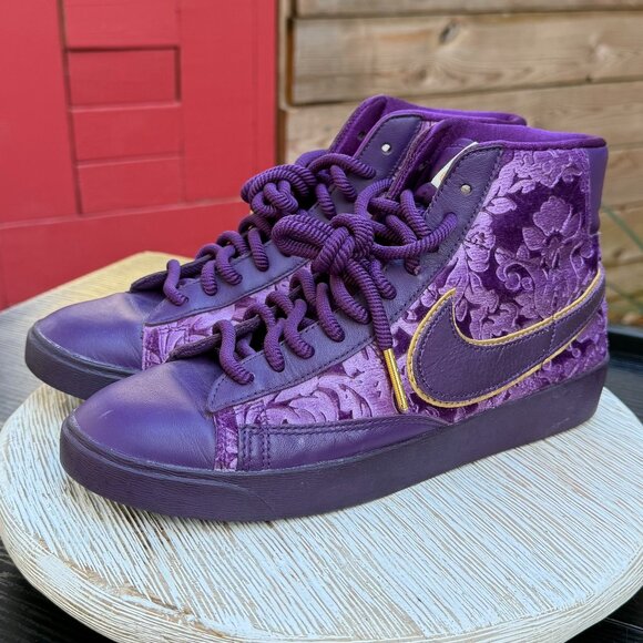 Nike Blazer Mid Night Purple Women's 7 Mid Top Basketball Sneakers Embroidered - Picture 8 of 14